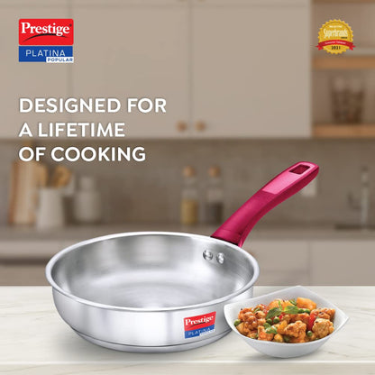 Prestige Platina Popular Stainless Steel Unique Impact Forged Bottom Fry Pan