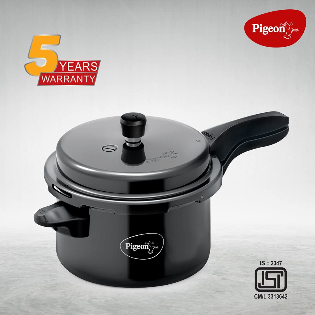Pigeon Titanium Hard Anodised Induction Base Outer Lid Pressure Cooker, 5 Litres
