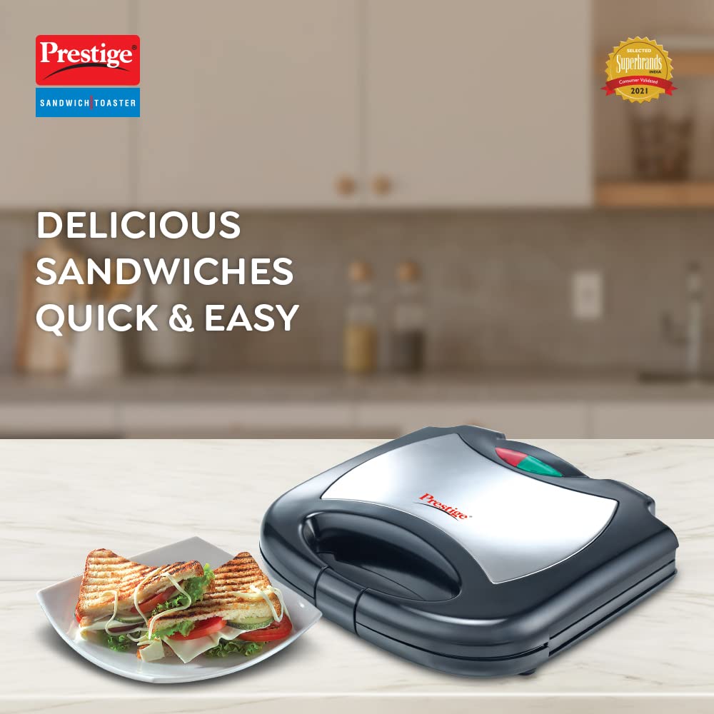 Prestige PGMFS Sandwich Maker with Fixed Grill Plates, 700W