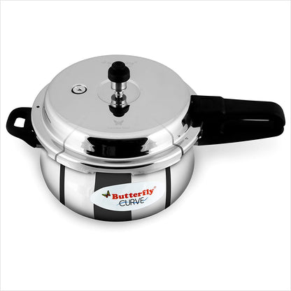 Butterfly Curve Stainless Steel Induction Base Outer Lid Pressure Cooker, 5.5 Litres