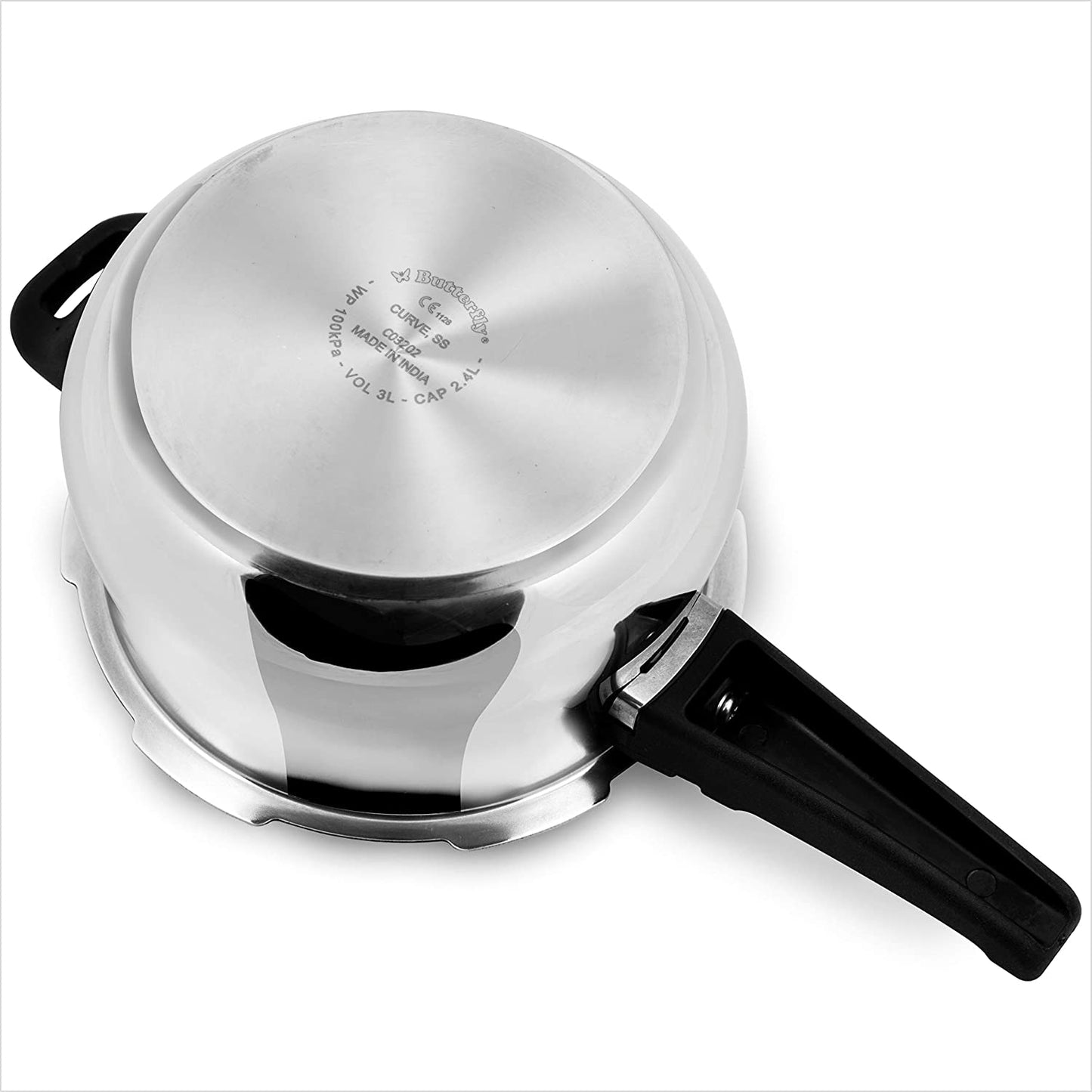 Butterfly Curve Stainless Steel Induction Base Outer Lid Pressure Cooker, 3 Litres