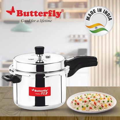 Butterfly Tez Triply Stainless Steel Induction Base Outer Lid