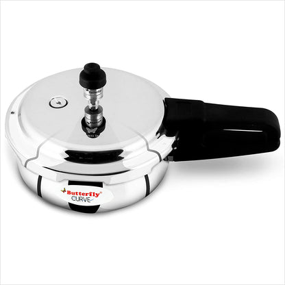 Butterfly Curve Stainless Steel Induction Base Outer Lid Pressure Cooker, 2 Litres