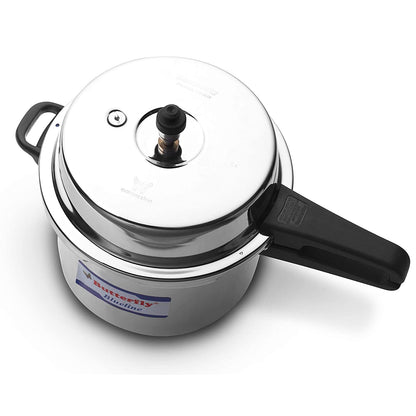 Butterfly Blueline Stainless Steel Induction Base Outer Lid Pressure Cooker, 10 Litres