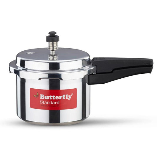 Butterfly Standard Aluminium Induction Base Outer Lid Pressure Cooker, 5 Litres