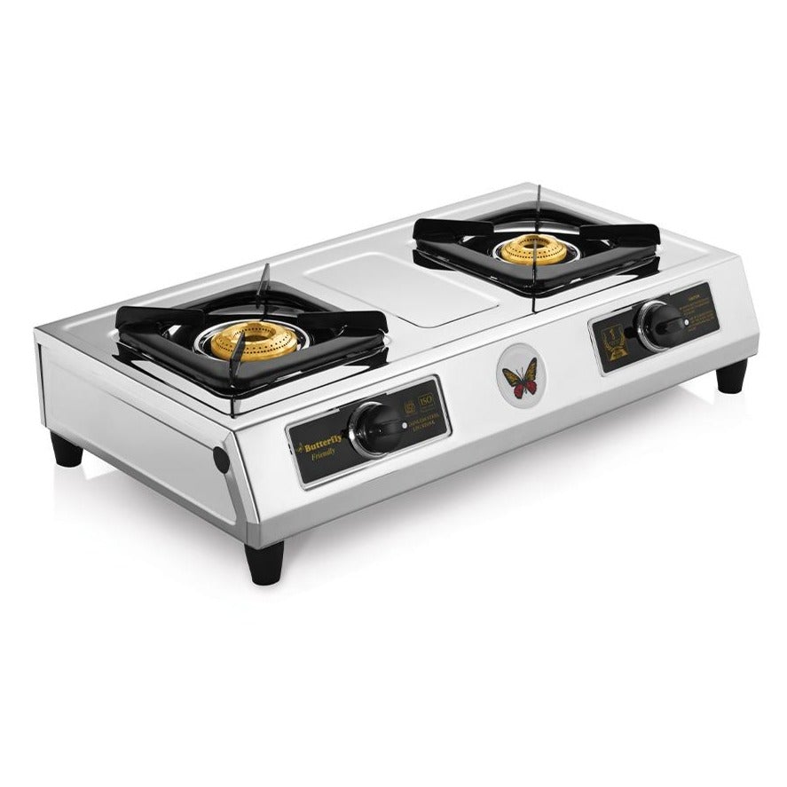 Butterfly Friendly Stainless Steel Gas Stove, 2 Burner