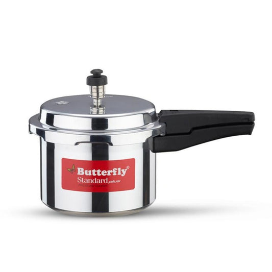Butterfly Standard Plus Aluminium Induction Base Outer Lid Pressure Cooker, 3 Litres