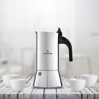 Atlasware Mocha Design Stainless Steel Coffee Maker