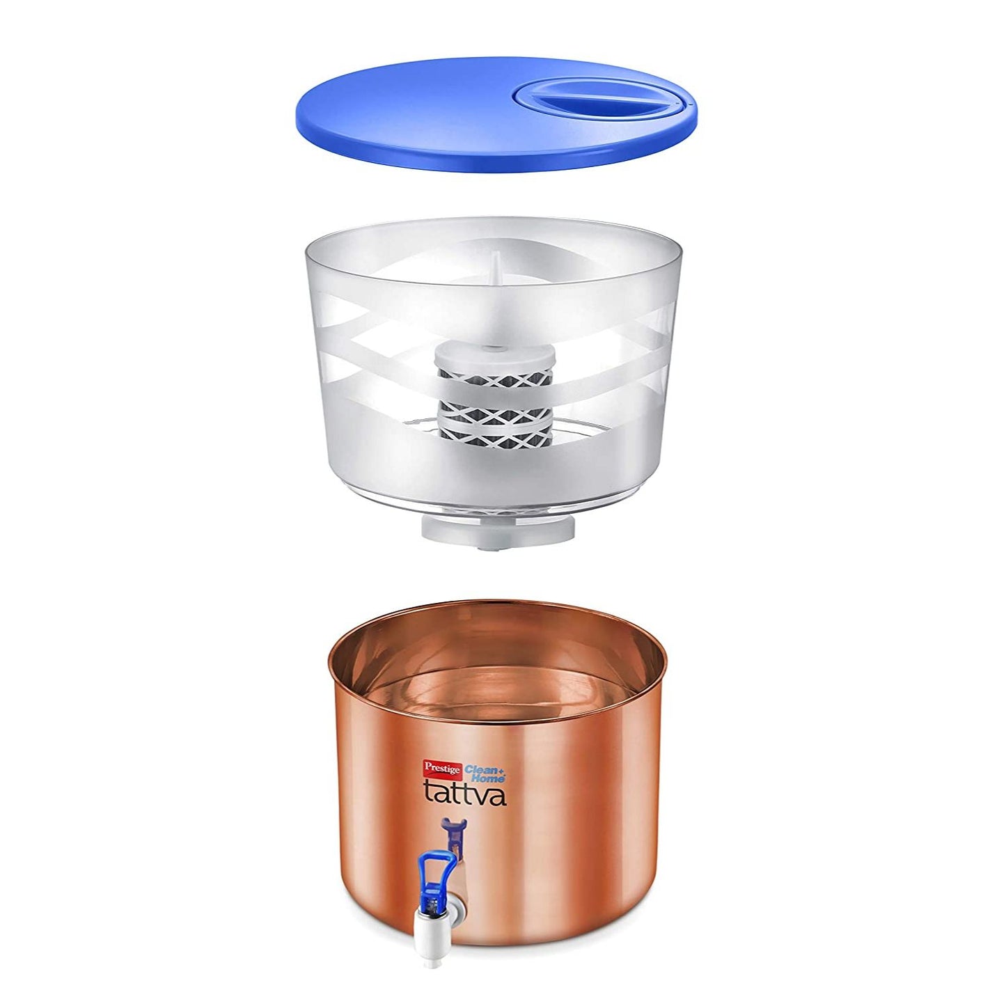 Prestige Clean Home Tattva 2.1 CU ST Copper Straight Wall Gravity Water Purifier, 16 Litres
