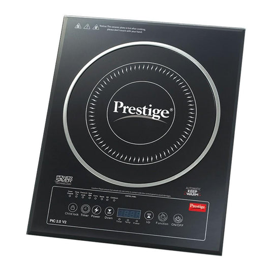 Prestige PIC 2.0 V2 Microcrystal Glass Panel Induction Cooktop, 2000W