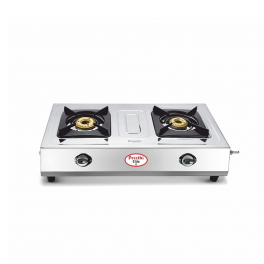 Preethi Elda SSGS-001 Stainless Steel Gas Stove, 2 Burner