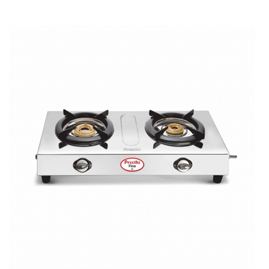 Preethi Fino SSGS-002 Stainless Steel Gas Stove, 2 Burner