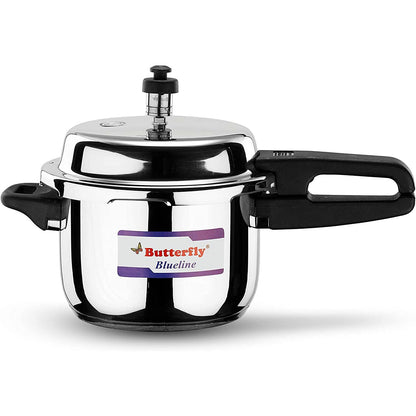 Butterfly Blueline Stainless Steel Induction Base Outer Lid Pressure Cooker, 2 Litres