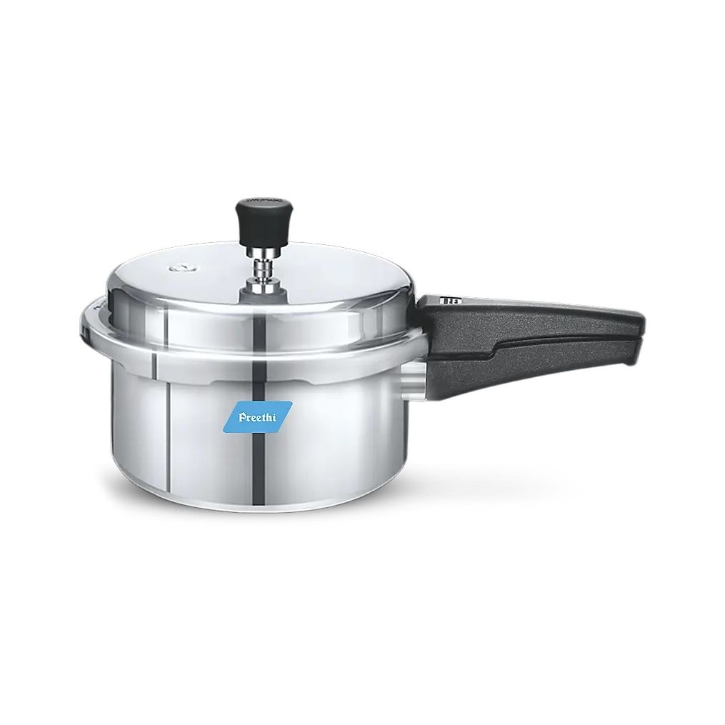 Preethi PC-001 Aluminium Non-Induction Base Outer Lid Pressure Cooker, 3 Litres