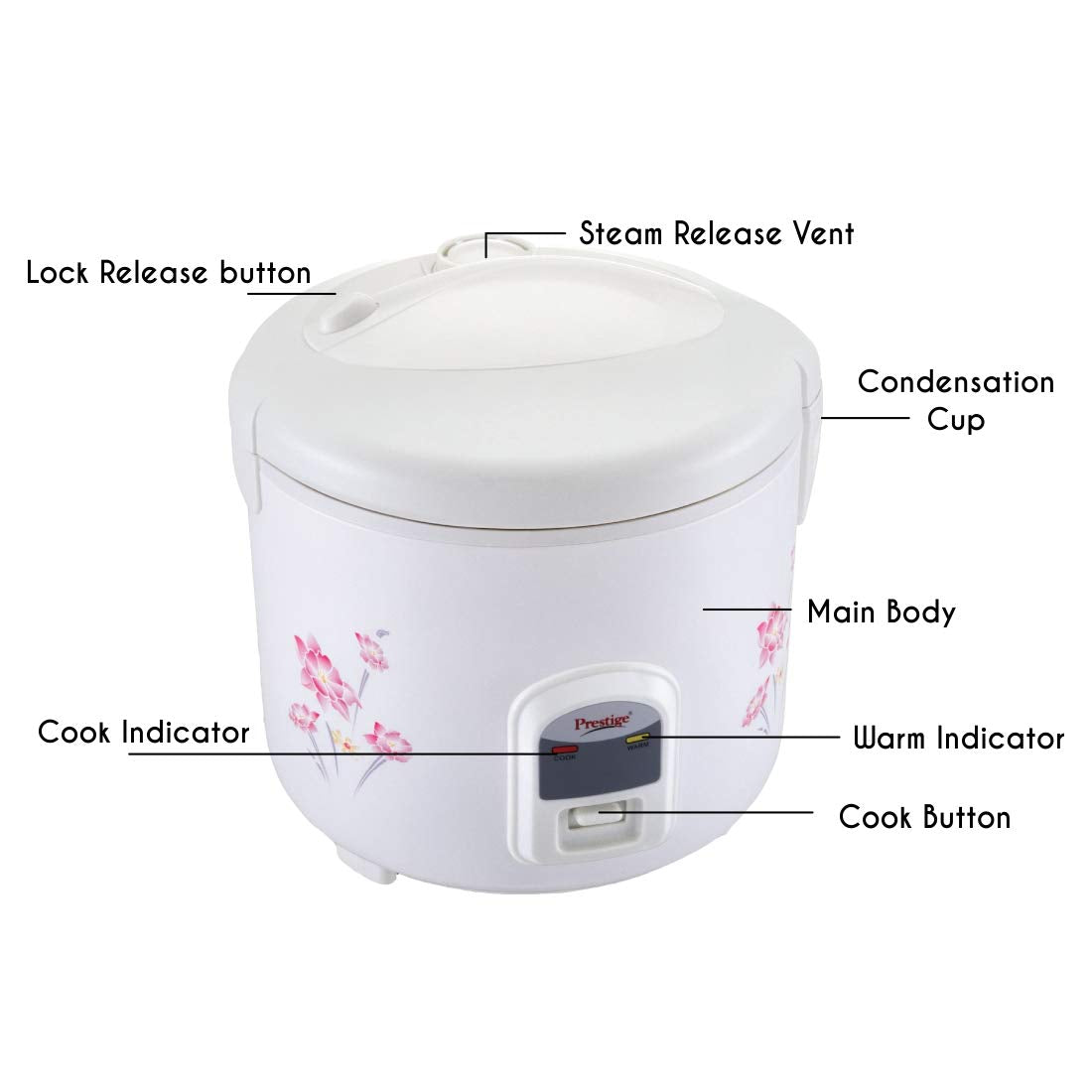 Prestige PRWCS 1.8 Electric Rice Cooker, 1.8 Litres