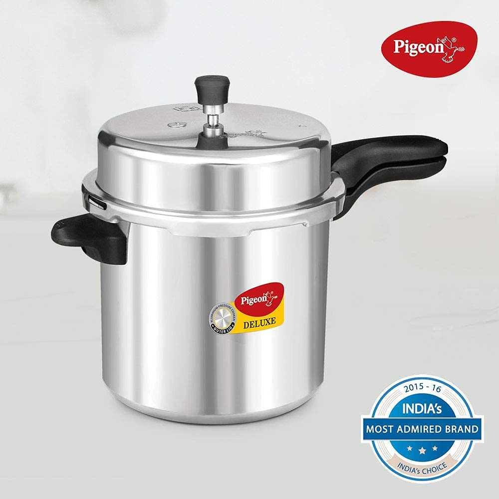 Pigeon Deluxe Aluminium Pressure Cooker, 12 Litres