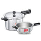 Prestige Svachh Aluminium Induction Base Outer Lid Pressure Cooker Combo, 5 & 3 Litres